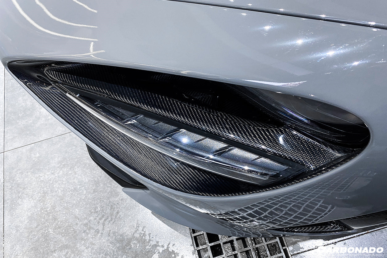 Carbonado 2017-2022 McLaren 720S OEM Style Dry Carbon Fiber Headlight Inserts Tim Replacement