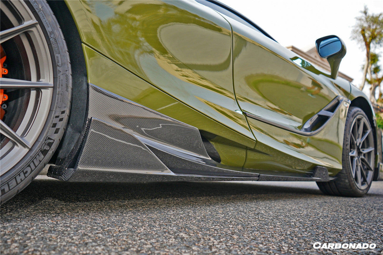 Faldones laterales de fibra de carbono estilo Carbonado para McLaren 720S 765LT (2017-2022)