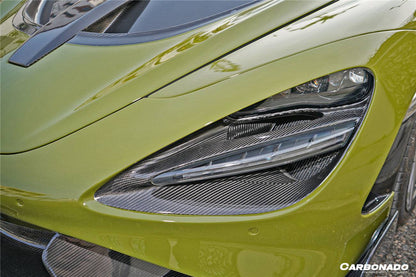 Carbonado 2017-2022 McLaren 720S OEM Style Dry Carbon Fiber Headlight Inserts Tim Replacement