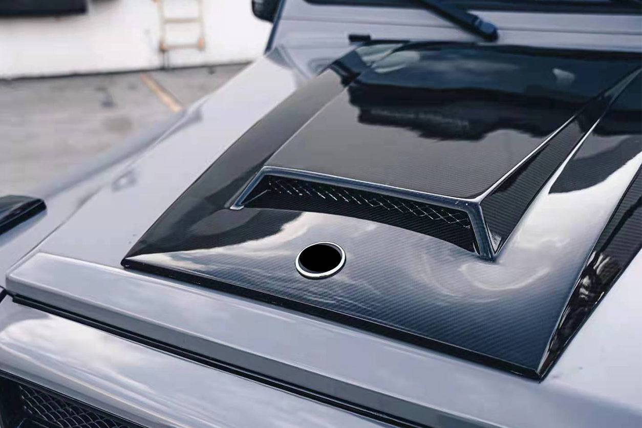 Entrada de aire de capó de fibra de carbono estilo autoclave para Mercedes Benz W463 G Wagon Carbonado 2003-2018