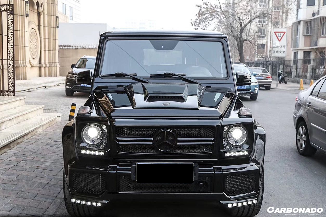 Entrada de aire de capó de fibra de carbono estilo autoclave para Mercedes Benz W463 G Wagon Carbonado 2003-2018
