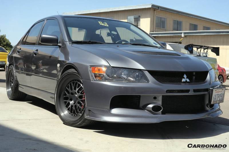Carbonado SE Style Carbon Fiber Front Lip | 2003-2006 Mitsubishi Evo 7/8/9