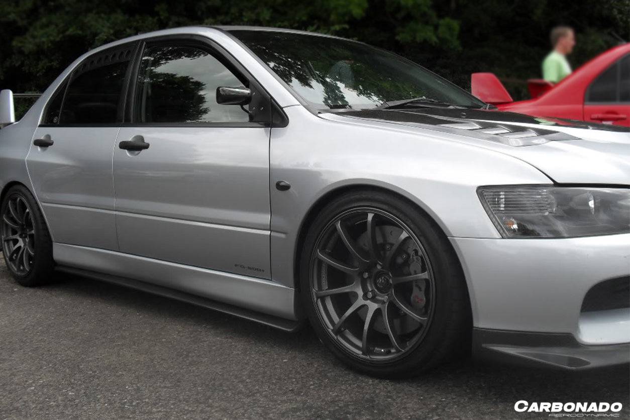 Carbonado RX Style Carbon Fiber Side Skirts | 2003-2006 Mitsubishi Evo 7/8/9