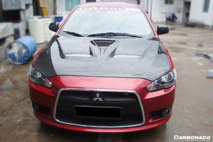 Carbonado VTX Style Carbon Fiber Hood | 2008-2016 Mitsubishi Lancer