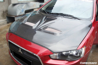 Carbonado VTX Style Carbon Fiber Hood | 2008-2016 Mitsubishi Lancer