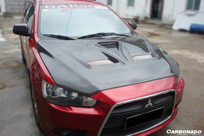 Carbonado VTX Style Carbon Fiber Hood | 2008-2016 Mitsubishi Lancer