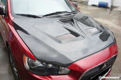 Carbonado VTX Style Carbon Fiber Hood | 2008-2016 Mitsubishi Lancer