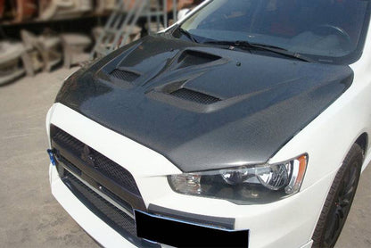 Carbonado VTX Style Carbon Fiber Hood | 2008-2016 Mitsubishi Lancer
