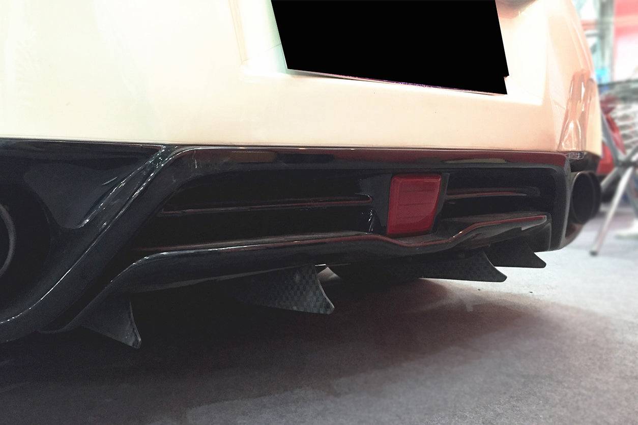 Carbonado 2012-2023 Nissan GTR R35 DBA  EBA VA Style Rear Diffuser Canards