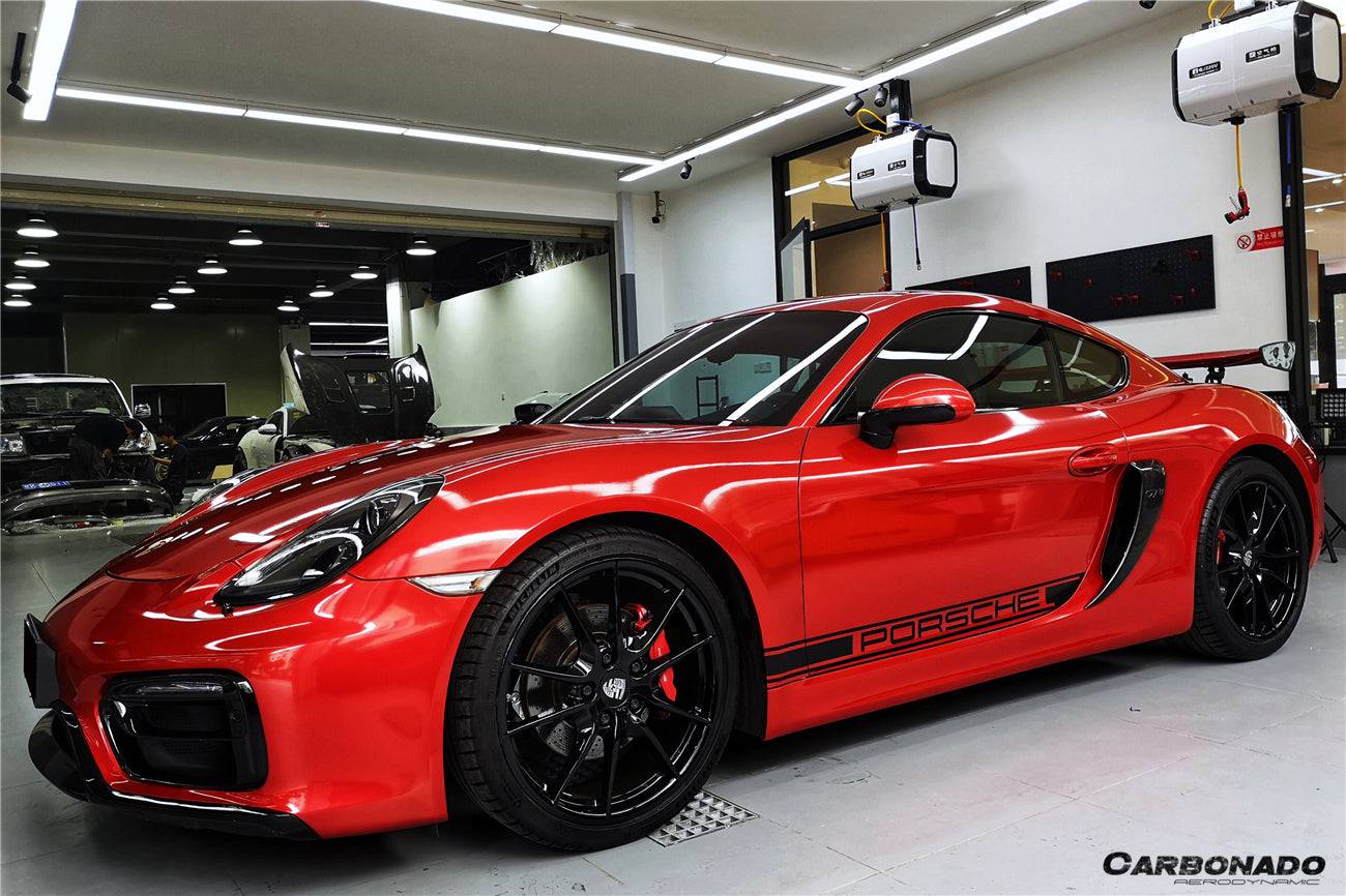 Tomas de aire laterales estilo Porsche 981 Boxster Cayman GT4 Carbonado 2012-2016