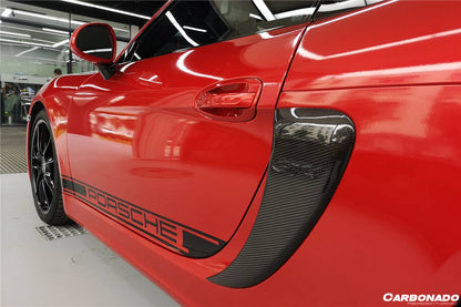 Tomas de aire laterales estilo Porsche 981 Boxster Cayman GT4 Carbonado 2012-2016