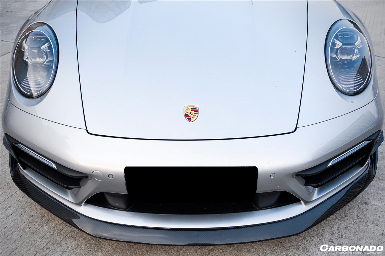 Carbonado 2019-2023 Porsche 911 992 Carrera    Targa Sport Design Bumper WP Style Dry Carbon Fiber Front Lip