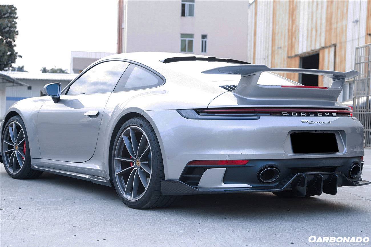 Carbonado 2019-2023 Porsche 911 992 Carrera   Targa Sport Design Bumper WP Style Dry Carbon Fiber Rear Lip