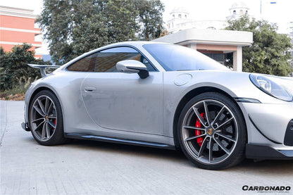 Carbonado 2019-2023 Porsche 911 992 Carrera  S  4  4S  Targa  Cabriolet WP Style Dry Carbon Fiber Side Skirts