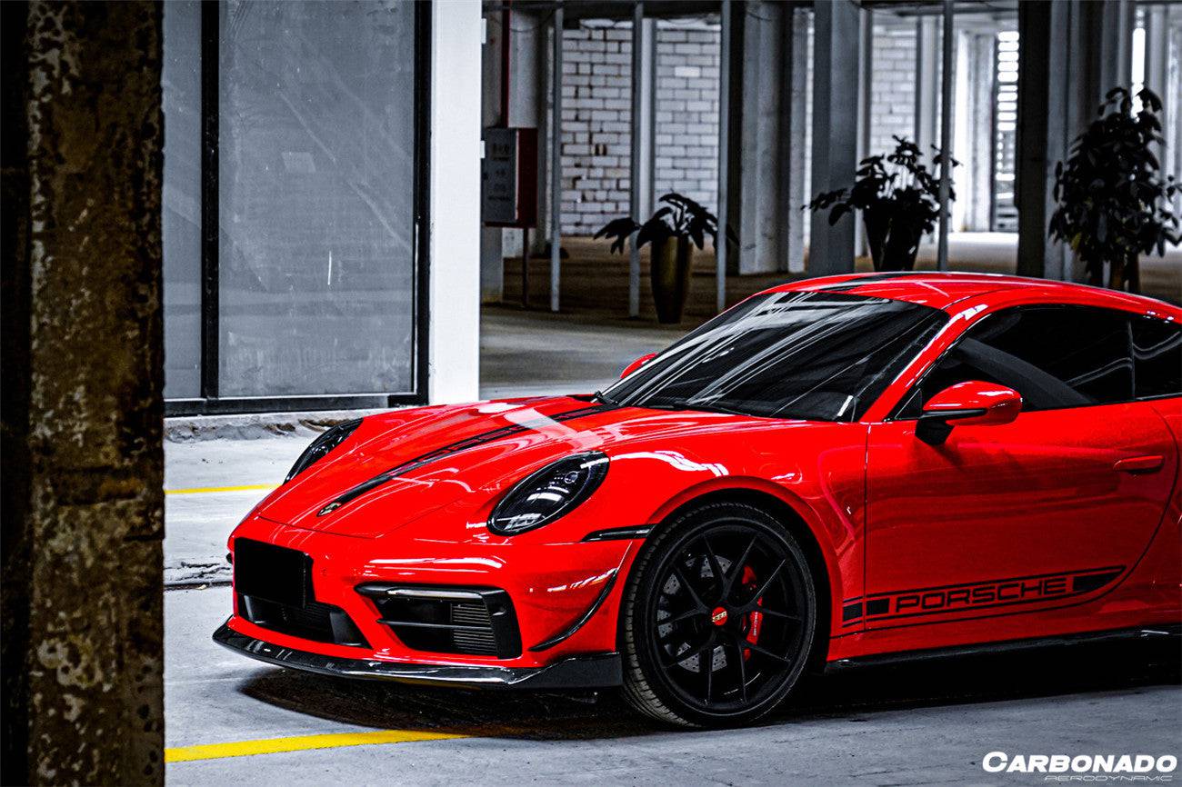 Carbonado 2019-2023 Porsche 911 992 Carrera    Targa Sport Design WP Style Dry Carbon Fiber Bumper Canards
