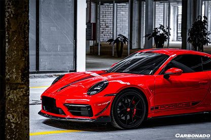 Carbonado 2019-2023 Porsche 911 992 Carrera    Targa Sport Design WP Style Dry Carbon Fiber Bumper Canards