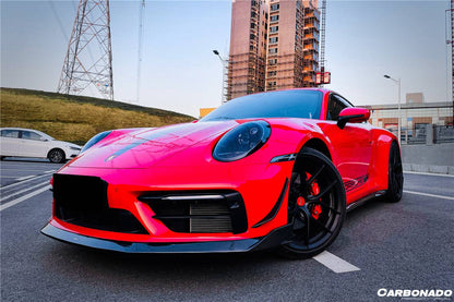 Carbonado 2019-2023 Porsche 911 992 Carrera    Targa Sport Design Bumper WP Style Dry Carbon Fiber Front Lip