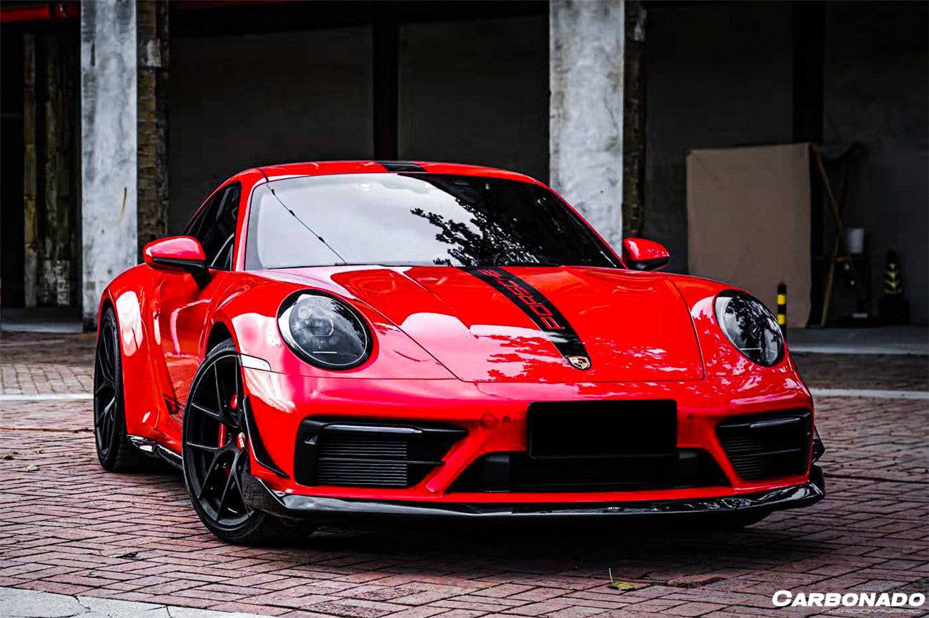 Carbonado 2019-2023 Porsche 911 992 Carrera    Targa Sport Design WP Style Dry Carbon Fiber Bumper Canards