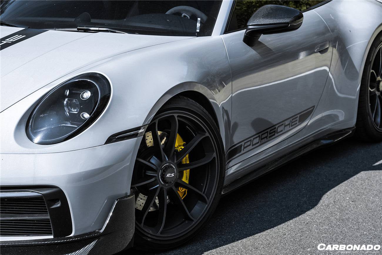 Carbonado 2019-2023 Porsche 911 992 Carrera  S  4  4S  Targa  Cabriolet WP Style Dry Carbon Fiber Side Skirts