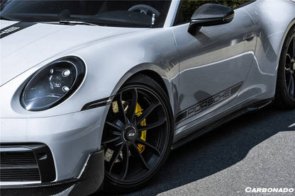 Carbonado 2019-2023 Porsche 911 992 Carrera  S  4  4S  Targa  Cabriolet WP Style Dry Carbon Fiber Side Skirts