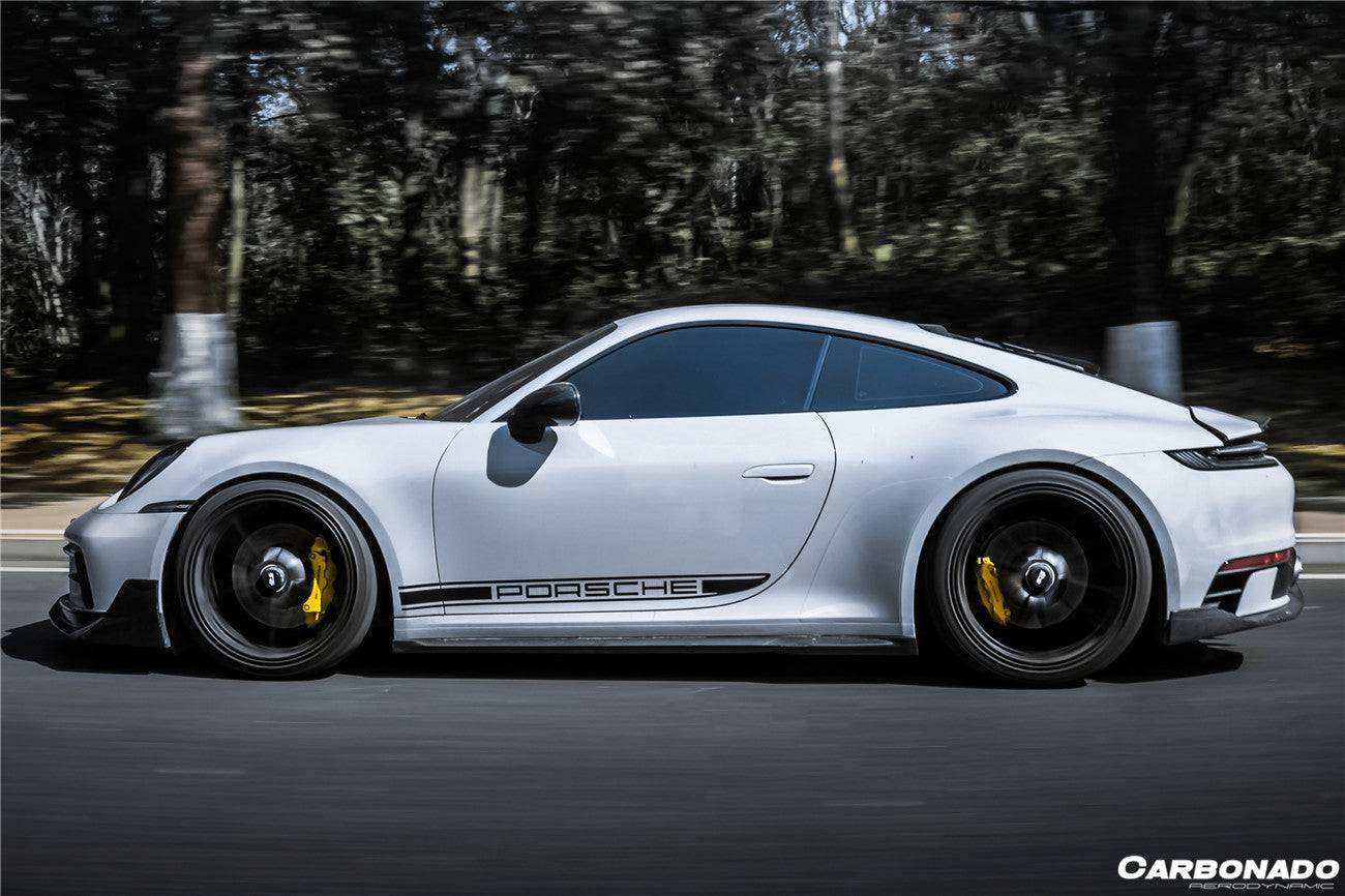 Carbonado 2019-2023 Porsche 911 992 Carrera  S  4  4S  Targa  Cabriolet WP Style Dry Carbon Fiber Side Skirts
