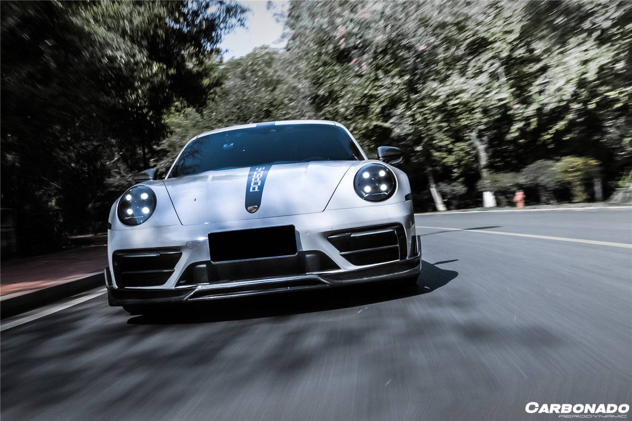 Carbonado 2019-2023 Porsche 911 992 Carrera    Targa Sport Design Bumper WP Style Dry Carbon Fiber Front Lip