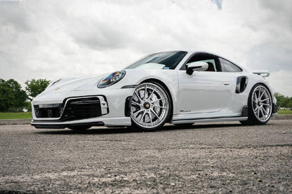 Faldones laterales de fibra de carbono seca estilo Porsche 911 992 TurboS TA Carbonado 2020-2023