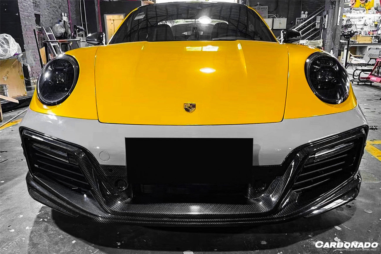 Carbonado 2020-2023 Porsche 911 992 Turbo S TA Style Front Bumper