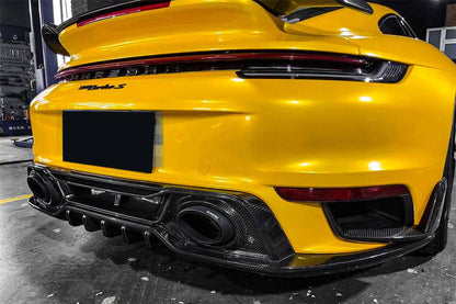 Carbonado 2020-2023 Porsche 911 992 Turbo S TA Style DRY Carbon Fiber Rear Lip With Winglets