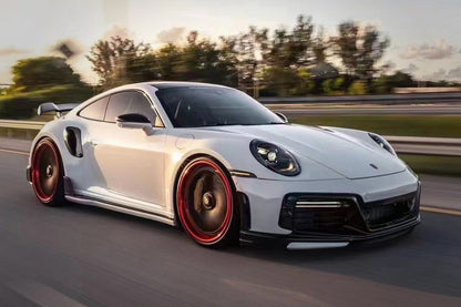 Faldones laterales de fibra de carbono seca estilo Porsche 911 992 TurboS TA Carbonado 2020-2023