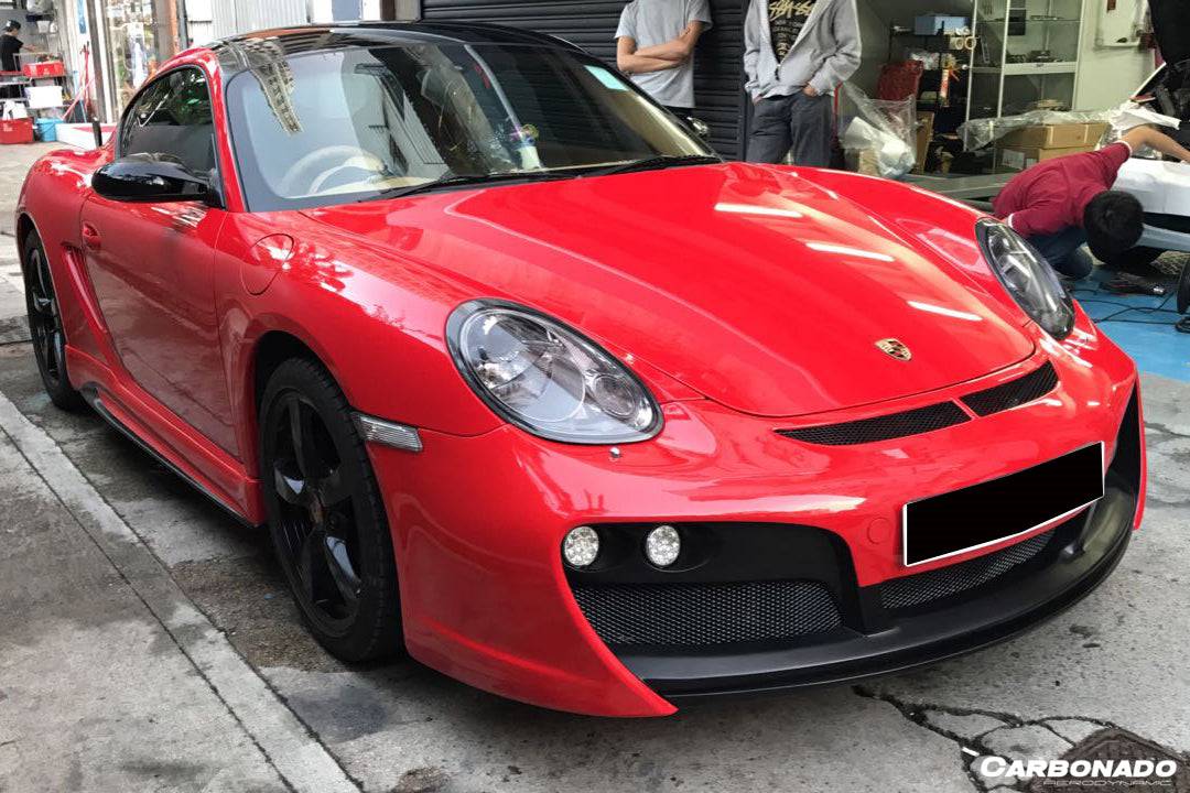 Parachoques delantero estilo Porsche Cayman Boxster 987 TA Carbonado 2005-2008 con luces LED