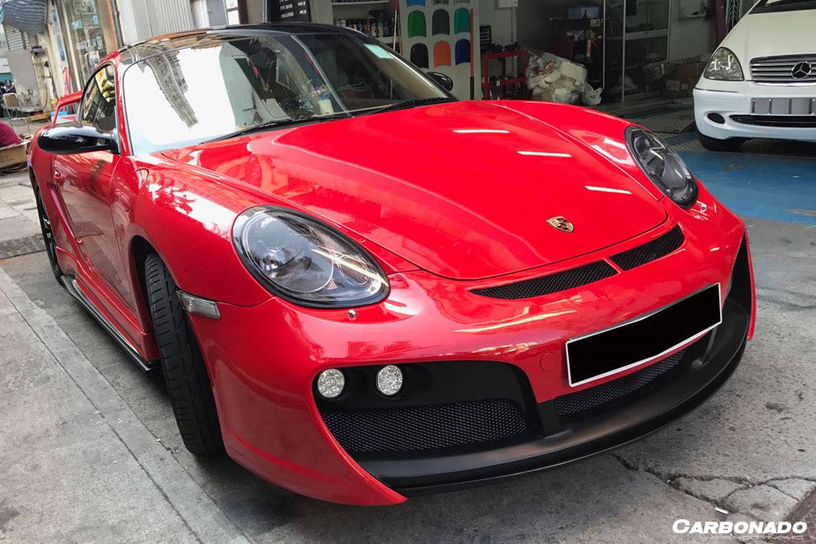 Parachoques delantero estilo Porsche Cayman Boxster 987 TA Carbonado 2005-2008 con luces LED