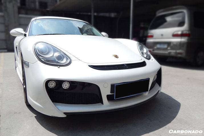 Carbonado 2009-2012 Porsche Cayman  Boxster 987 TA Style Front Bumper with  LED Lights