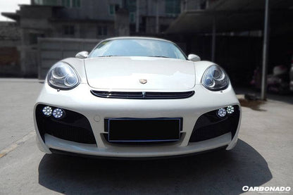 Carbonado 2009-2012 Porsche Cayman  Boxster 987 TA Style Front Bumper with  LED Lights