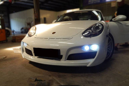 Carbonado 2009-2012 Porsche Cayman  Boxster 987 TA Style Front Bumper with  LED Lights