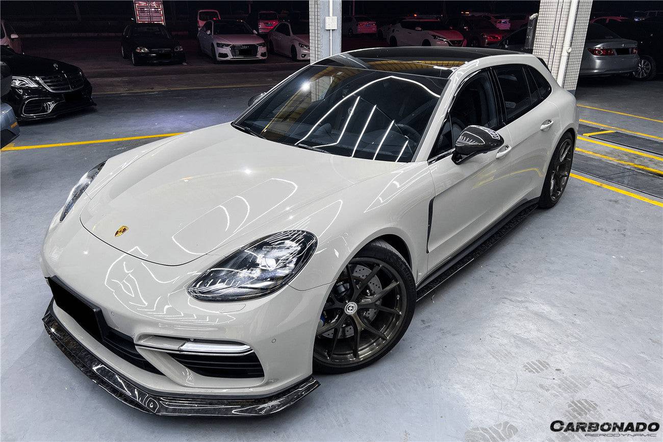 Faldones laterales de fibra de carbono seca estilo Porsche Panamera 971 4S 4 GTS Carbonado 2017-2023