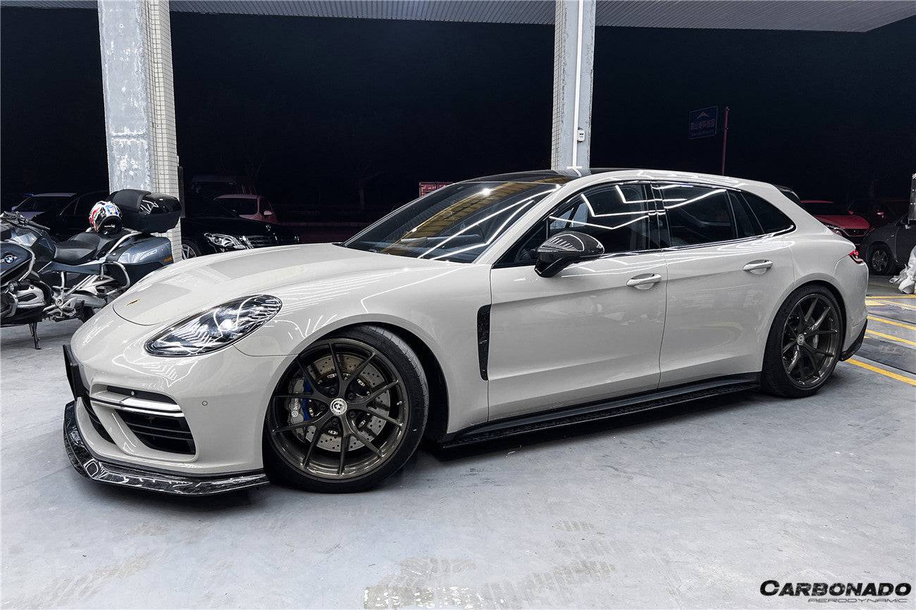 Faldones laterales de fibra de carbono seca estilo Porsche Panamera 971 4S 4 GTS Carbonado 2017-2023
