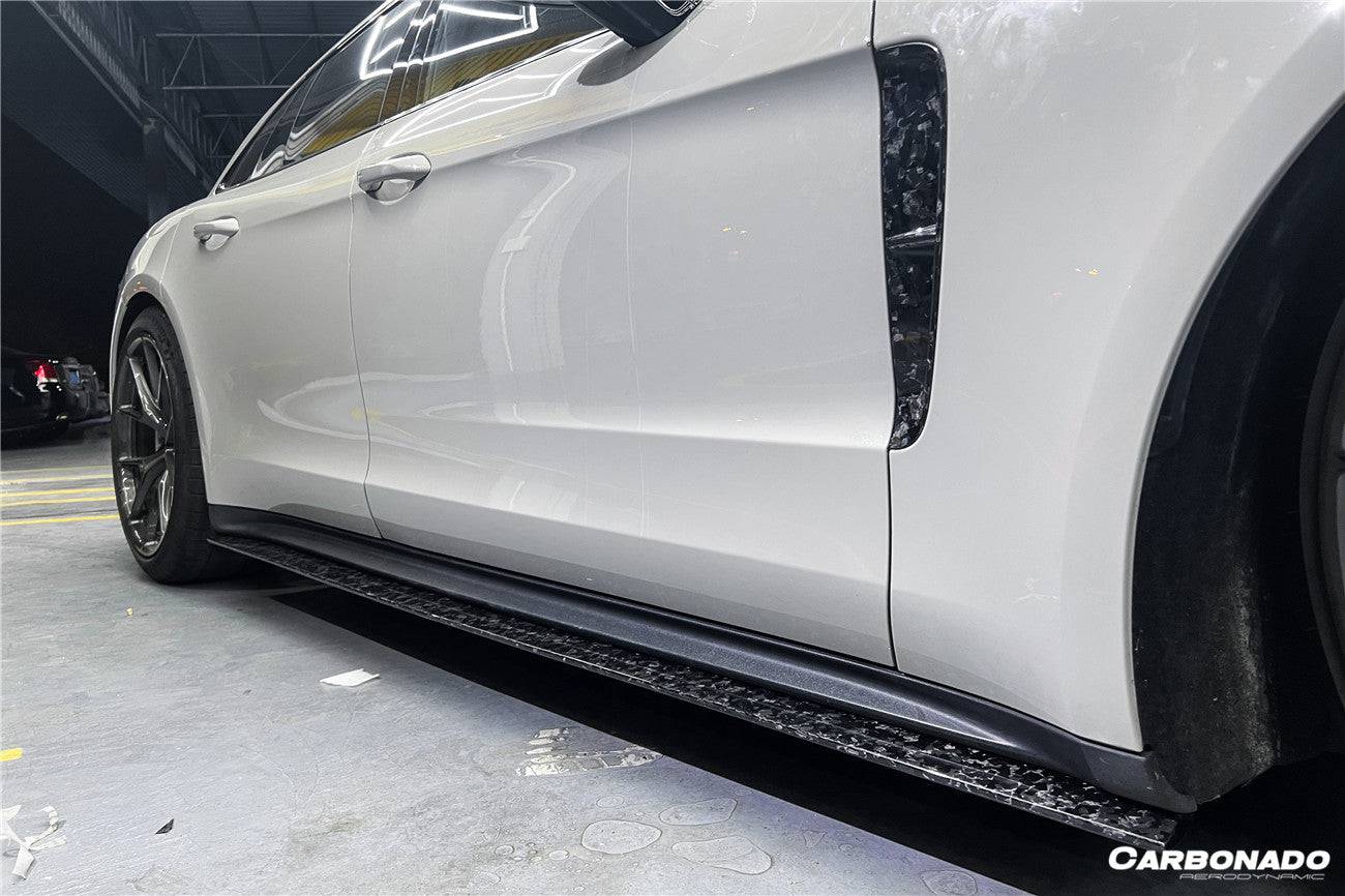 Faldones laterales de fibra de carbono seca estilo Porsche Panamera 971 4S 4 GTS Carbonado 2017-2023
