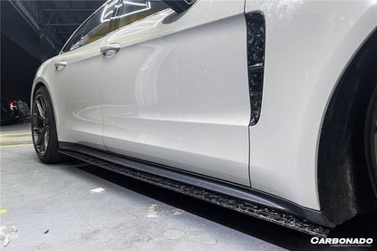 Faldones laterales de fibra de carbono seca estilo Porsche Panamera 971 4S 4 GTS Carbonado 2017-2023