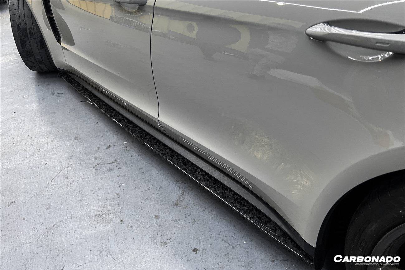 Faldones laterales de fibra de carbono seca estilo Porsche Panamera 971 4S 4 GTS Carbonado 2017-2023