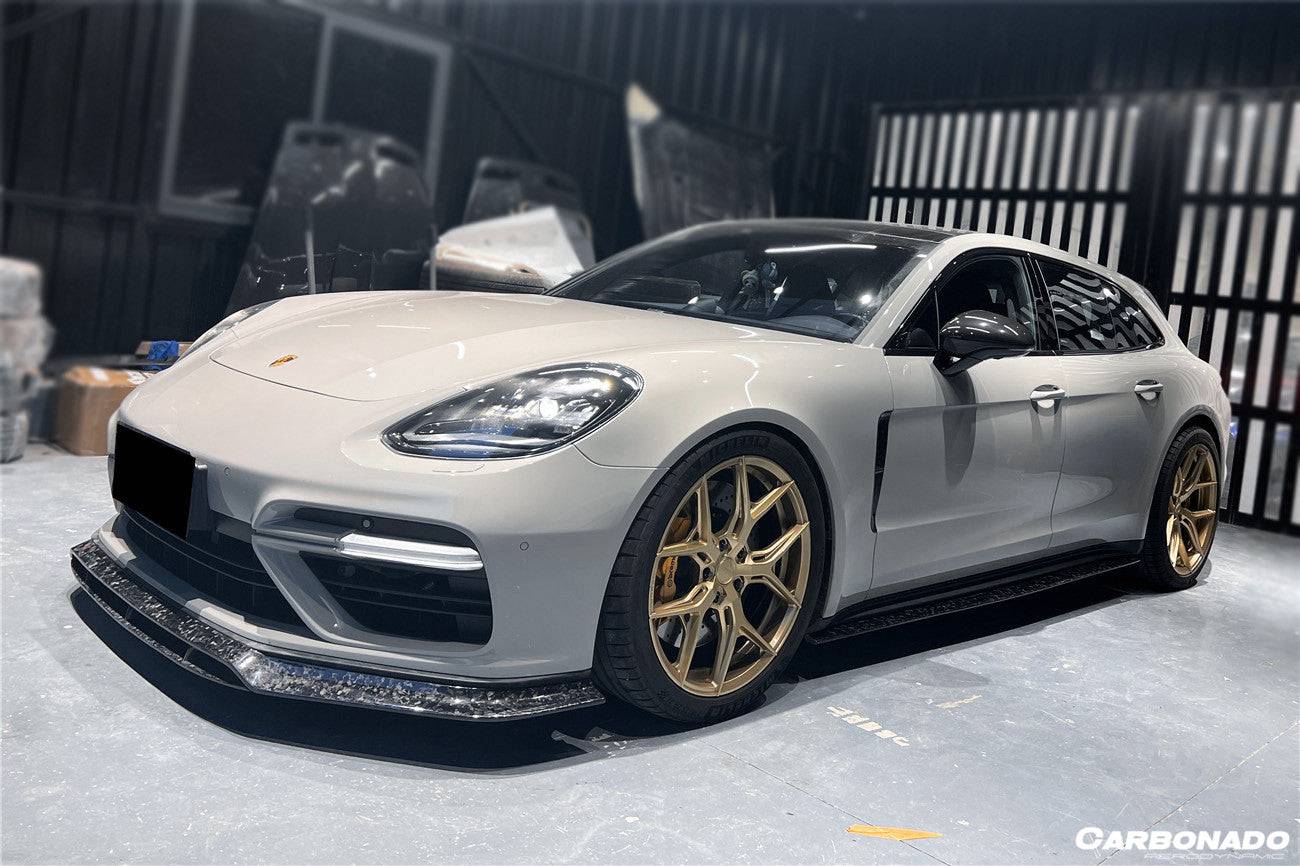 Faldones laterales de fibra de carbono seca estilo Porsche Panamera 971 4S 4 GTS Carbonado 2017-2023