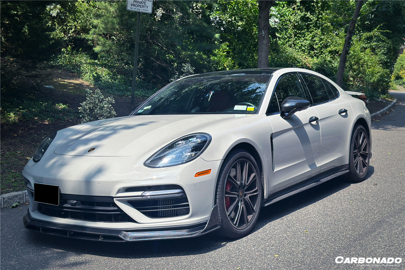 Faldones laterales de fibra de carbono seca estilo Porsche Panamera 971 4S 4 GTS Carbonado 2017-2023