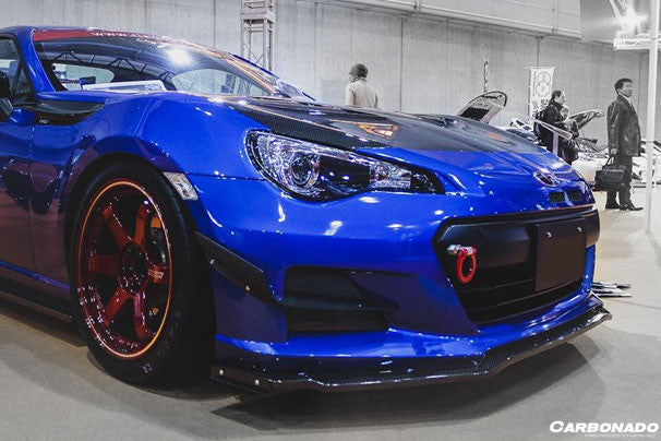 Carbonado 2012-2016 Subaru BRZ CB Style Carbon Fiber Front Bumper Canard & Foglight Cover