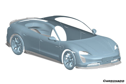 Borde delantero de fibra de carbono seco estilo AD Porsche Taycan GTS Turbo Carbonado 2019-2024