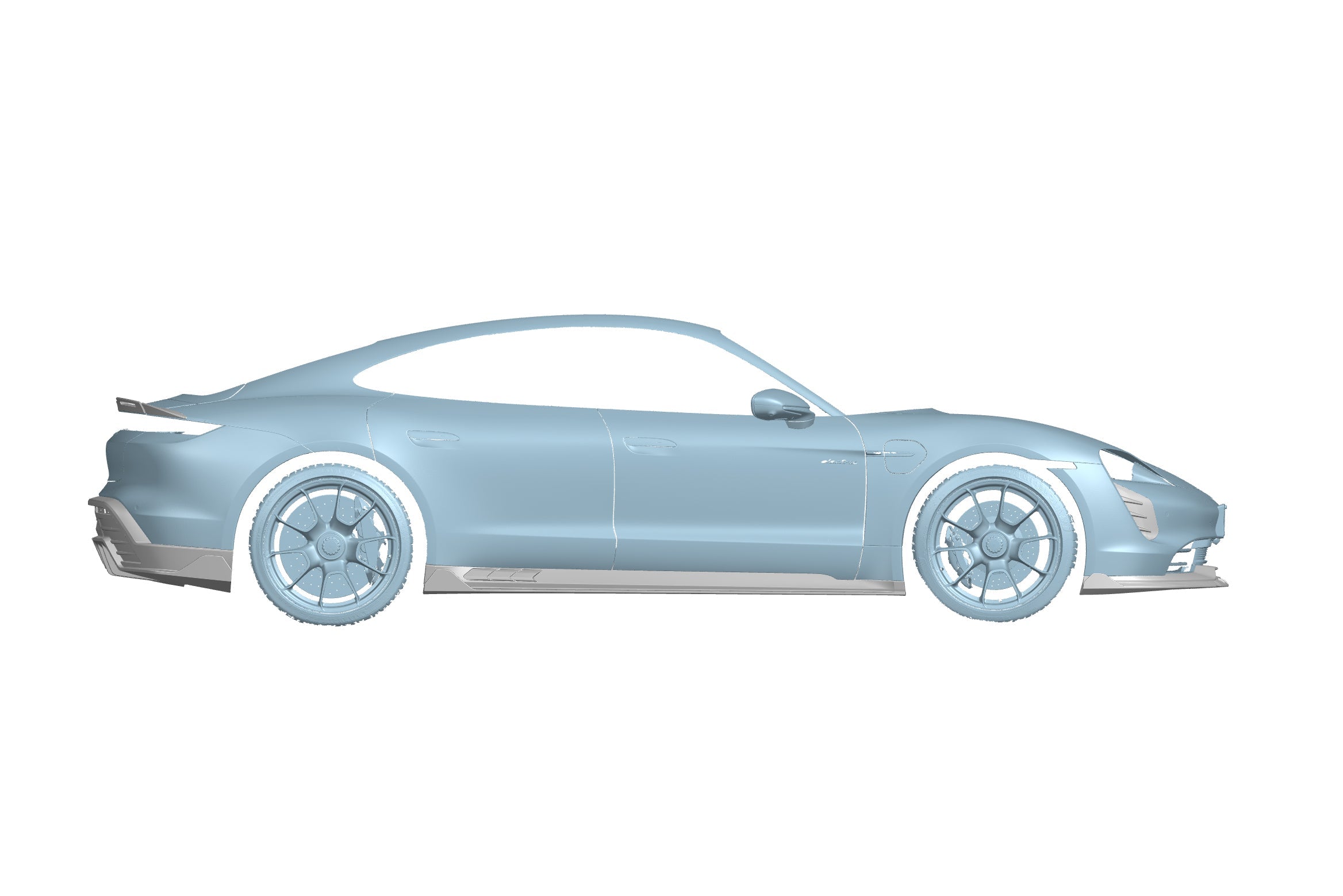 Faldones laterales de fibra de carbono seca estilo AD para Porsche Taycan GTS Turbo Carbonado 2019-2024