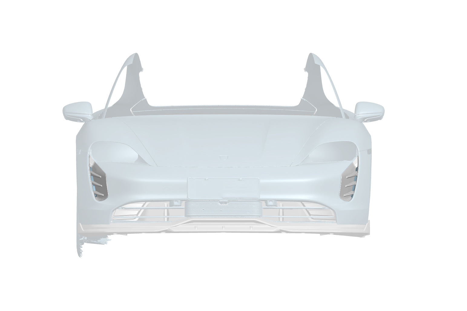 Carbonado AD Style DRY Carbon Fiber Front Bumper Air Vents | 2019-2024 Porsche Taycan