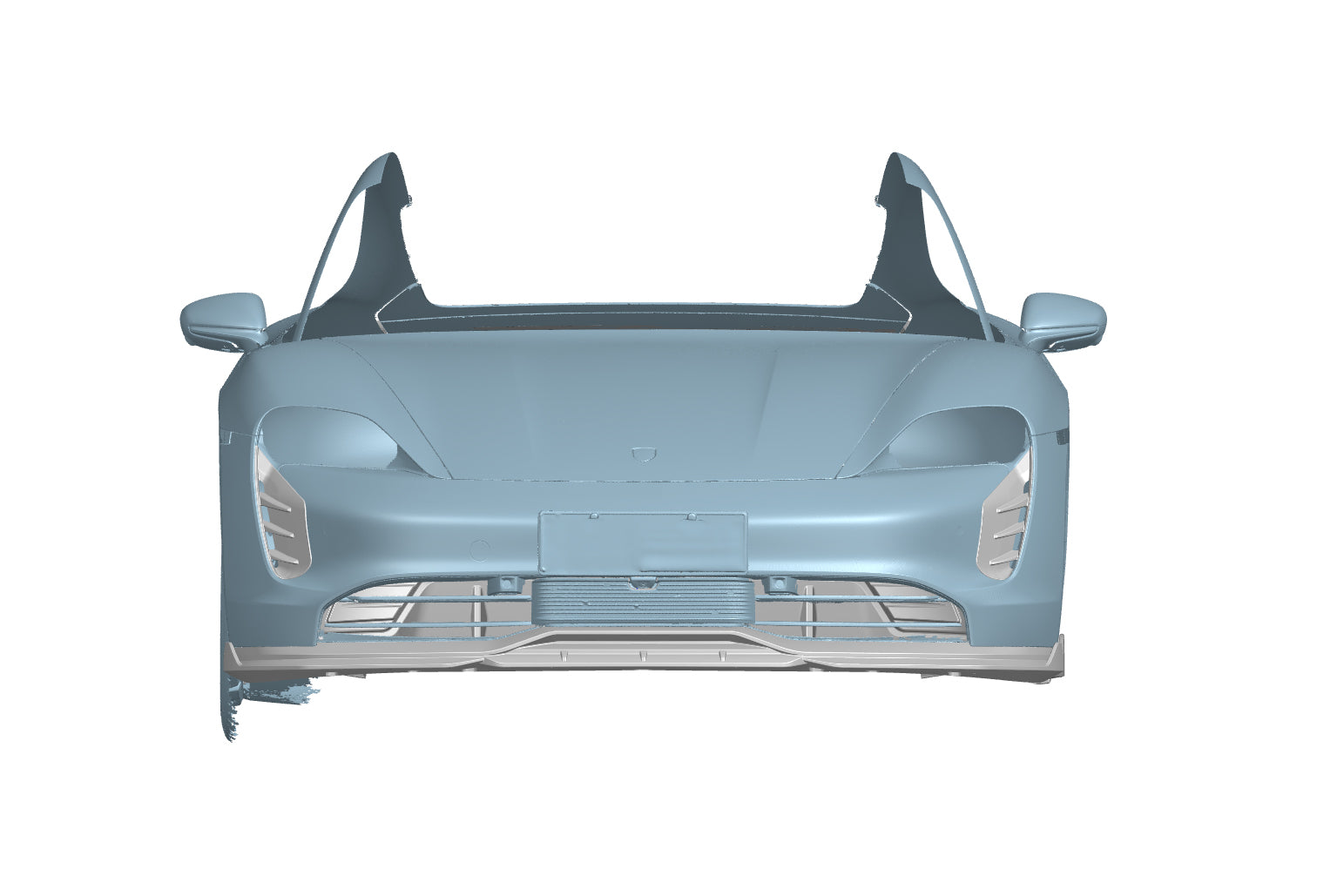 Borde delantero de fibra de carbono seco estilo AD Porsche Taycan GTS Turbo Carbonado 2019-2024