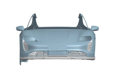 Borde delantero de fibra de carbono seco estilo AD Porsche Taycan GTS Turbo Carbonado 2019-2024
