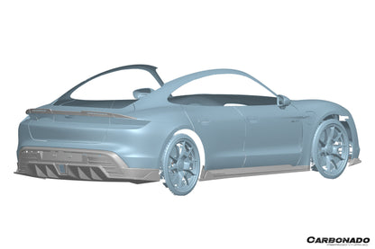 Labio difusor trasero de fibra de carbono seco estilo AD Porsche Taycan GTS Turbo Carbonado 2019-2024