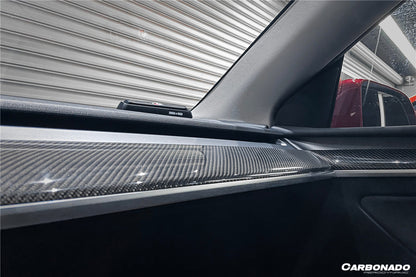 Carbonado OEM Style Autoclave Carbon Fiber Dashboard Trim Interior Replacement | 2020-2023 Tesla Model 3/Y